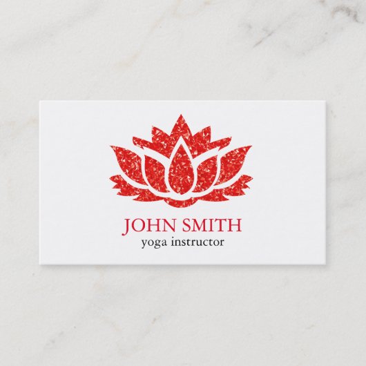 モダンな最小主義の白人の赤いはすヨガのインストラクター 名刺 (正面)