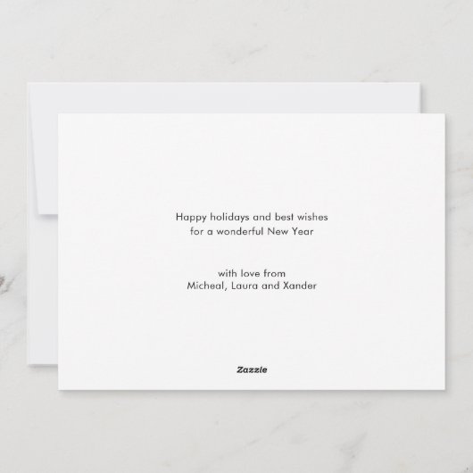 モダンな最小主義の白黒ロゴのクリスマス シーズンカード (裏面)