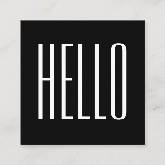 モダンな最小主義の白黒名刺 スクエア名刺 (正面)