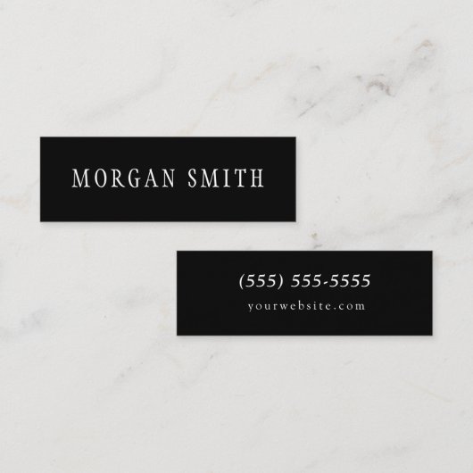 モダンな最小主義の白黒 スキニー名刺 (正面/裏面)