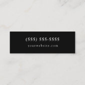 モダンな最小主義の白黒 スキニー名刺 (裏面)