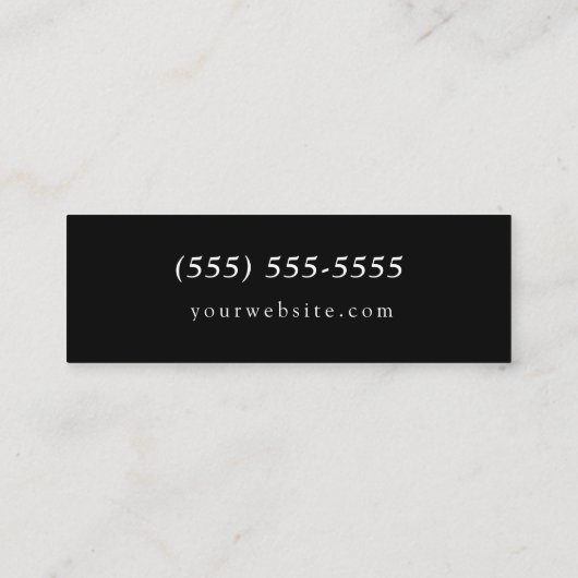 モダンな最小主義の白黒 スキニー名刺 (裏面)