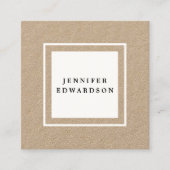 モダンな最小主義の素朴なクラフトの白のプロフェッショナル スクエア名刺 (正面)