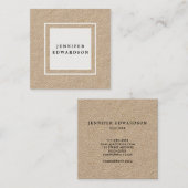 モダンな最小主義の素朴なクラフトの白のプロフェッショナル スクエア名刺 (正面/裏面)