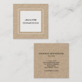 モダンな最小主義の素朴なクラフトの白のプロフェッショナル スクエア名刺 (正面/裏面)