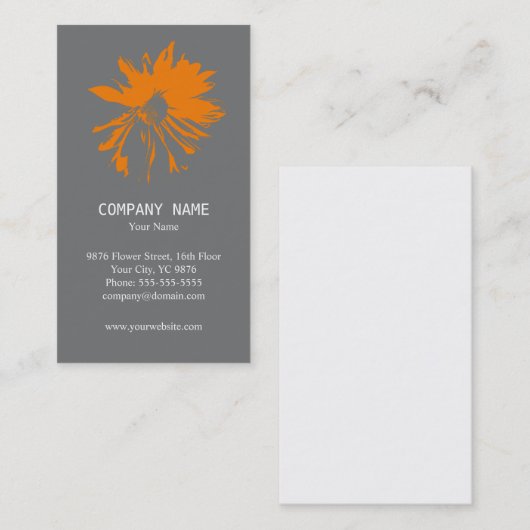 モダンな最小主義の花の名刺 名刺 (正面/裏面)