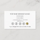 モダンな最小主義の赤いハートのロイヤリティカード 名刺 (裏面)