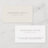 モダンな最小主義の軽いベージュ茶色のプロフェッショナル 名刺 (正面/裏面)