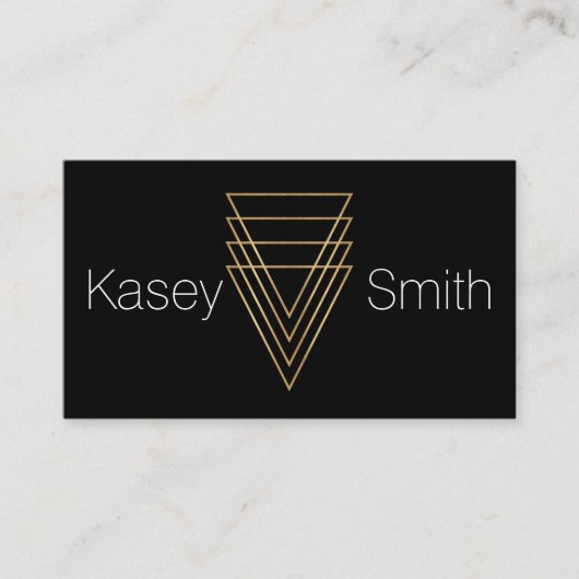 モダンな最小主義の金ゴールドの三角形 名刺 (正面)