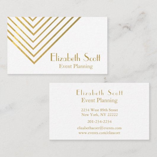 モダンな最小主義の金ゴールドの幾何学的設計 名刺 (正面/裏面)