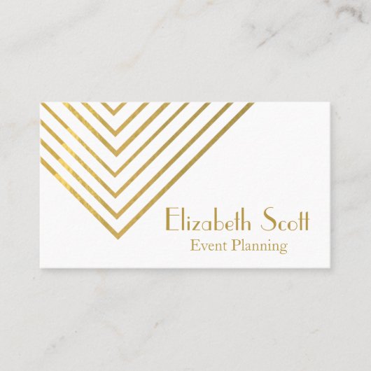 モダンな最小主義の金ゴールドの幾何学的設計 名刺 (正面)