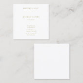 モダンな最小主義の金ゴールドの文字のフォントの贅沢のテンプレート スクエア名刺 (正面/裏面)