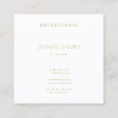 モダンな最小主義の金ゴールドの文字のフォントの贅沢のテンプレート スクエア名刺 (正面)