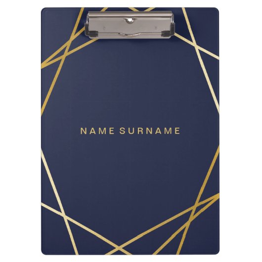 モダンな最小主義の金ゴールド幾何学的なパターンクリップボード クリップボード (正面)