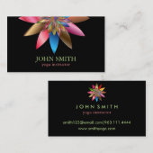 モダンな最小主義の黒いはすヨガのインストラクター 名刺 (正面/裏面)