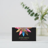 モダンな最小主義の黒いはすヨガのインストラクター 名刺 (スタンド正面)