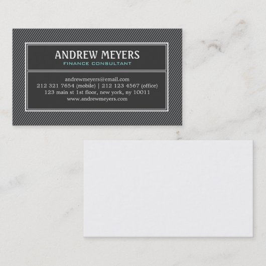 モダンな最小主義の黒いコンサルタントの名刺 名刺 (正面/裏面)