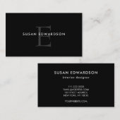 モダンな最小主義の黒い灰色の専門のモノグラム 名刺 (正面/裏面)