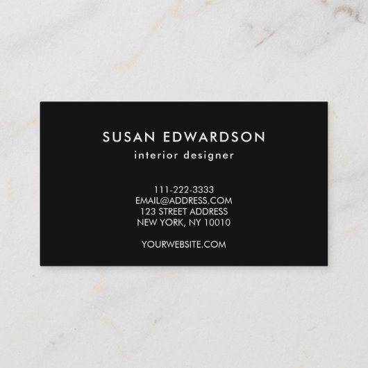 モダンな最小主義の黒い灰色の専門のモノグラム 名刺 (裏面)