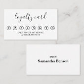 モダンな最小主義の黒く及び白いロイヤリティカード 名刺 (正面/裏面)