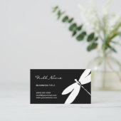 モダンな最小主義の黒く及び白くエレガントなトンボ 名刺 (スタンド正面)