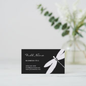 モダンな最小主義の黒く及び白くエレガントなトンボ 名刺 (スタンド正面)