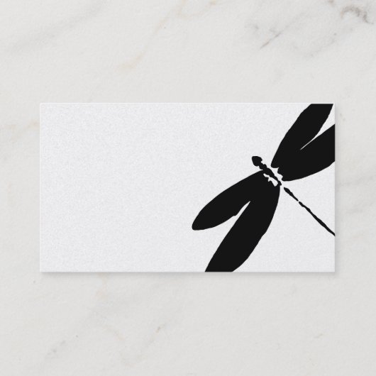 モダンな最小主義の黒く及び白くエレガントなトンボ 名刺 (裏面)