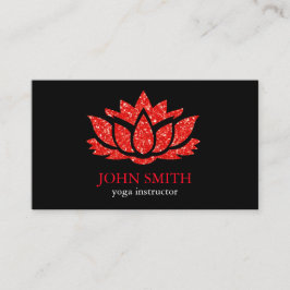 モダンな最小主義の黒く赤いはすヨガのインストラクター 名刺
