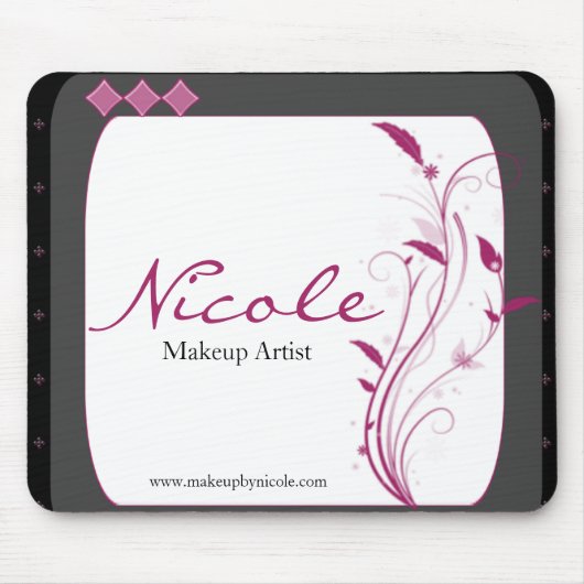 モダンな最新のスタイルの黒の灰色のピンク マウスパッド (正面)