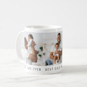 モダンな最高のパパね3枚の写真入りコーヒーマグ コーヒーマグカップ (正面左)