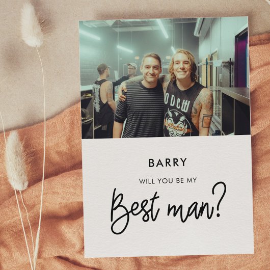 モダンな最高の男の写真カードになりますか 招待状