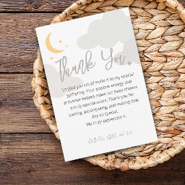 モダンな月 星 雲 ベビーシャワー サンキューカード