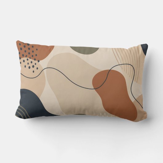 モダンな有機的形状の抽象デザイン枕ギフト ランバークッション (裏面)