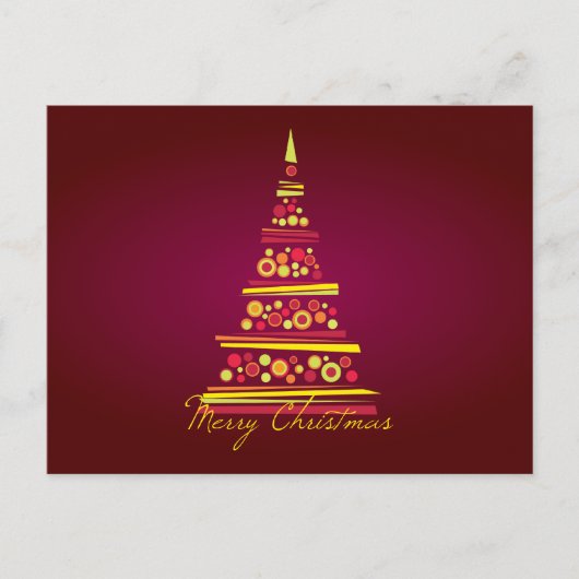 モダンな木のクリスマスの郵便はがき シーズンポストカード (正面)