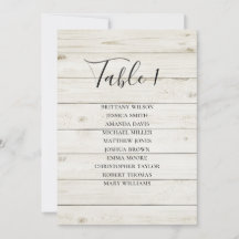 モダンな木の納屋のレトロな結婚式の座席表