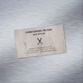 モダンな木の黒は美容師を切ります マグネット名刺 (インサイチュ)