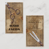 モダンな木は及び毛の美容院を切ります 名刺 (正面/裏面)