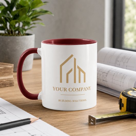 モダンな木目QRコードの建設 マグカップ