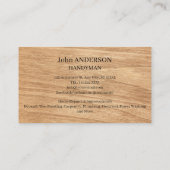 モダンな木製のハンディマン名刺 名刺 (裏面)
