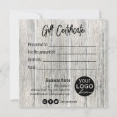 モダンな木製バレンタインデー ハート型ギフトカード (裏面)