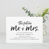 モダンな未来の新郎新婦のエンゲージメントパーティー 招待状 (スタンド正面)