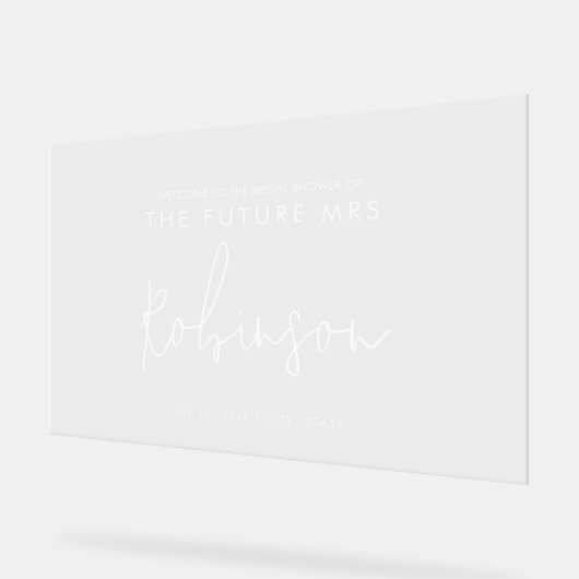 モダンな未来の花嫁のためのおしゃれなウェルカムサイン アクリルサイン (傾斜)