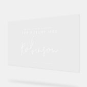 モダンな未来の花嫁のためのウェルカムサイン 白 アクリルサイン (傾斜)