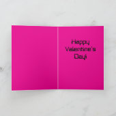 モダンな未来的な輝くピンクのハート カード (内部)