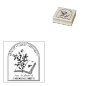 モダンな本の花 図書館の蔵書から ラバースタンプ (押印)