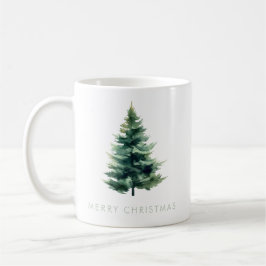 モダンな松の木のグリーン クリスマス ホリデー コーヒーマグカップ