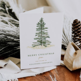 モダンな松の木の常緑樹シンプルコーポレート シーズンカード