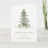 モダンな松の木の常緑樹シンプルコーポレート シーズンカード (正面)