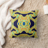 モダンな枕海軍、黄色、オレンジ、青い緑 クッション (ブランケット)