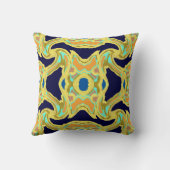 モダンな枕海軍、黄色、オレンジ、青い緑 クッション (裏面)